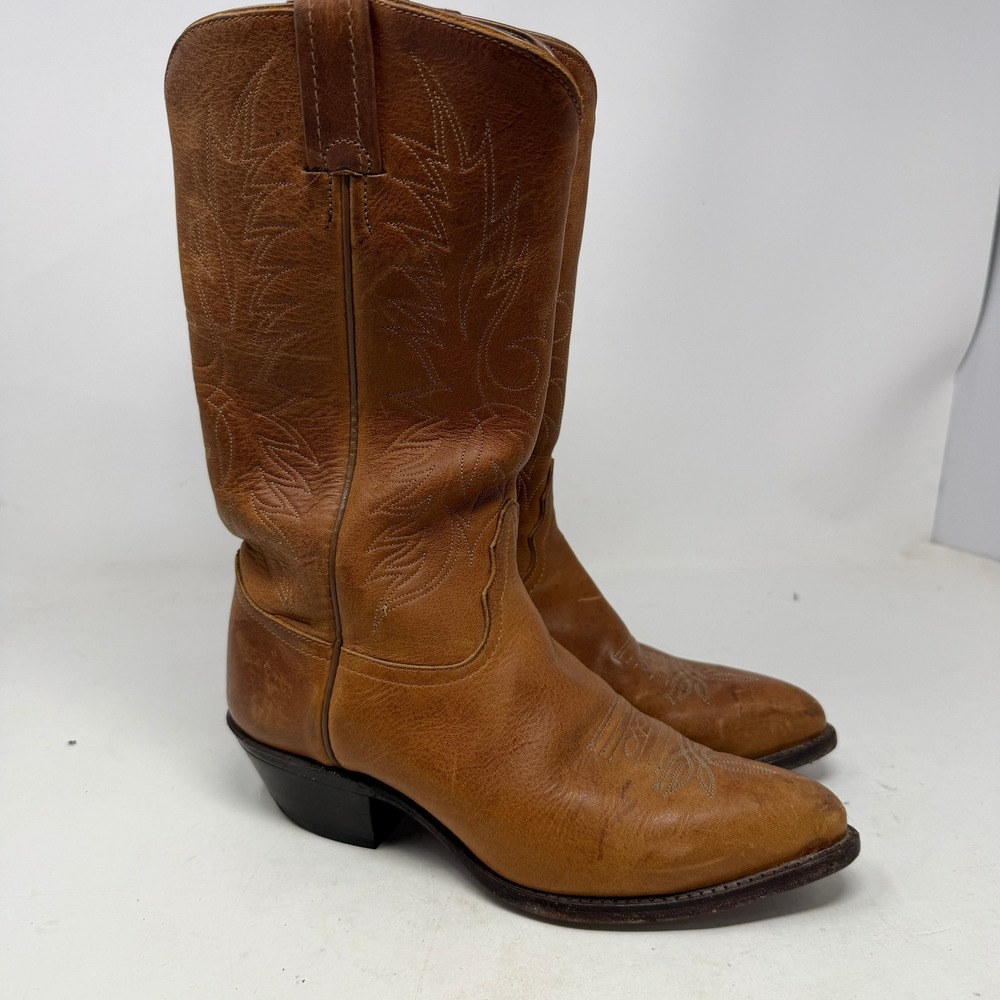 Unbranded Western Boots Womens 6.5M 1804 L Brown Stitched Leather Pointed Toe